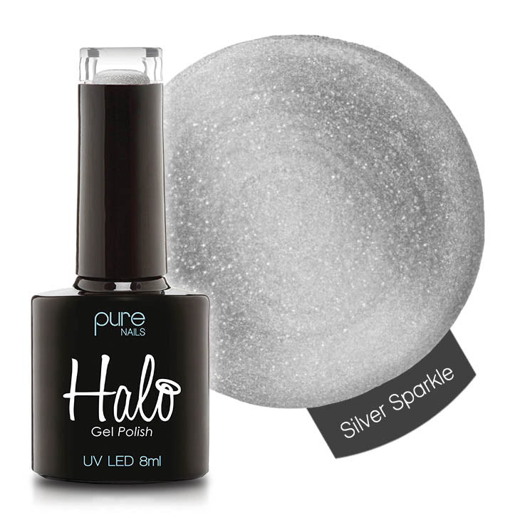 Gel Nail Polish Silver Sparkle 8ml