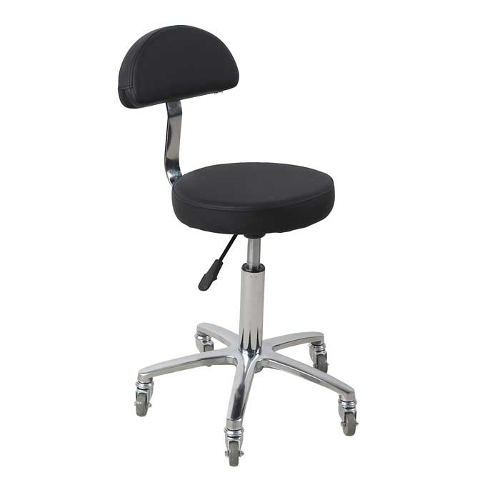 Hudson Gas Lift Stool Black with Backrest