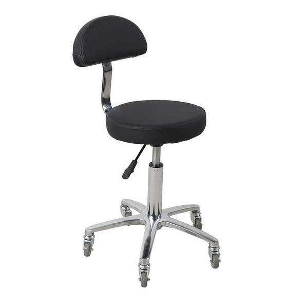 Hudson Gas Lift Stool Black with Backrest