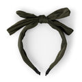 Rawr Satin Bow Headband - Khaki