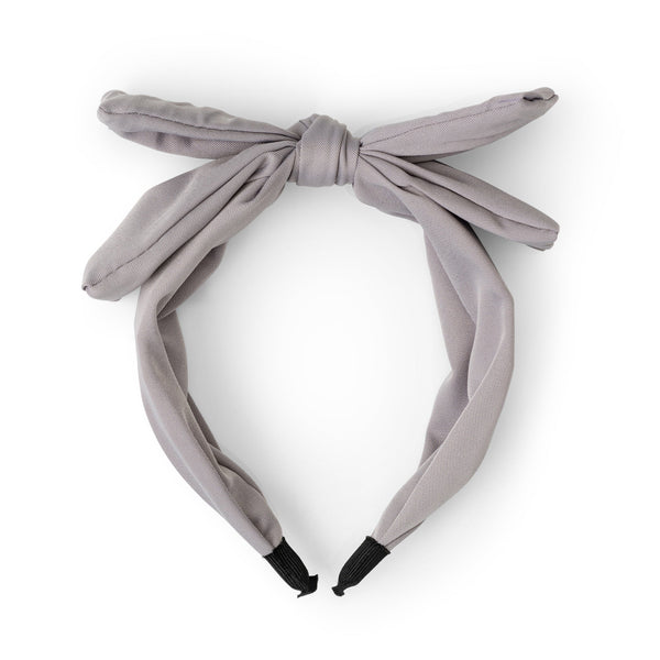 Rawr Satin Bow Headband - Grey