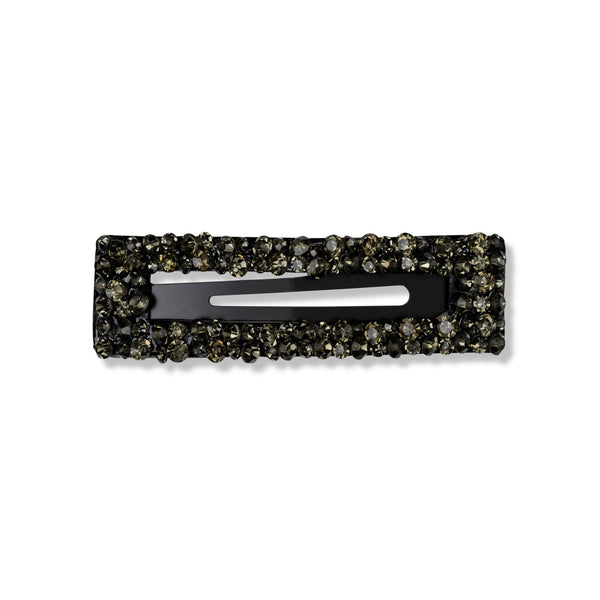 Rawr Rectangle Rhinestone Slide - Black