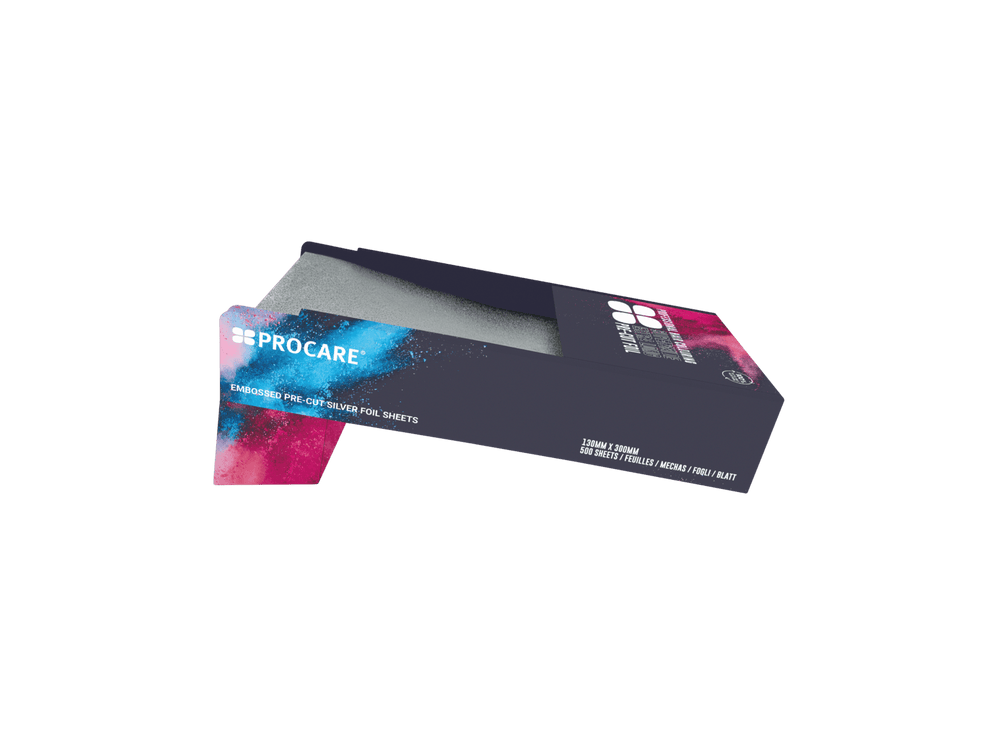 Procare Embossed Extra Long Pre Cut Foil 130mm x 300mm 500 Sheets- Silver