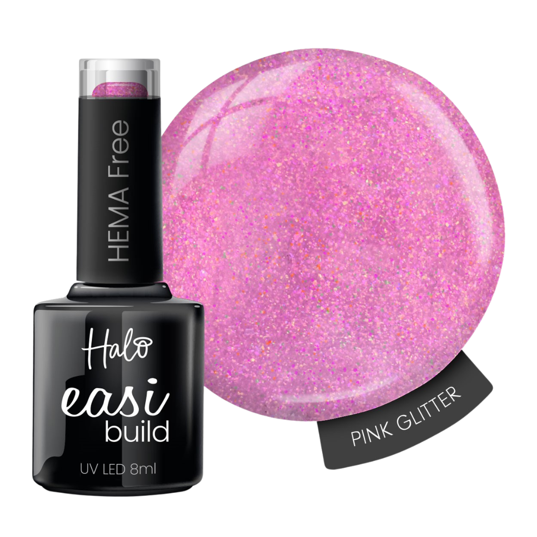 Halo EasiBuild Gel Hema Free - Pink Glitter 8ml