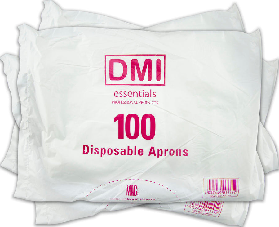 DMI Disposable Aprons White - 100 Pack