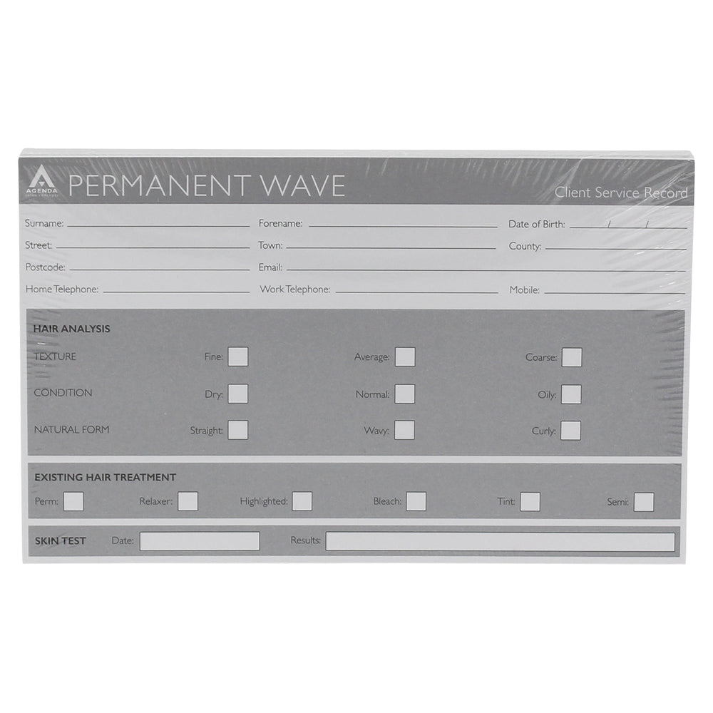 Record Cards For Perming 100 Pack