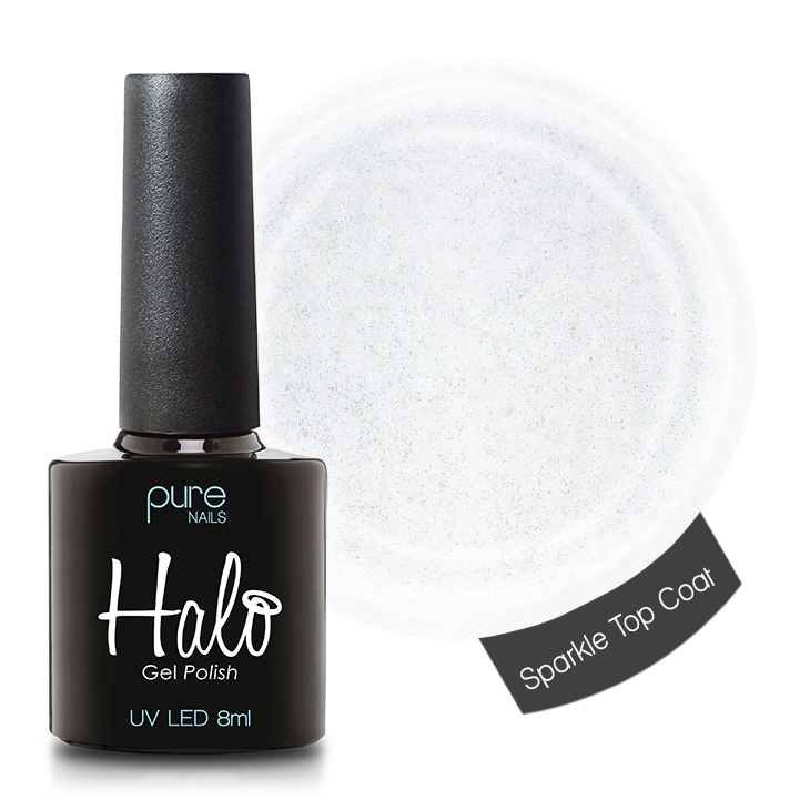 Halo Gel Polish Sparkle Top Coat 8ml (Non-Wipe)