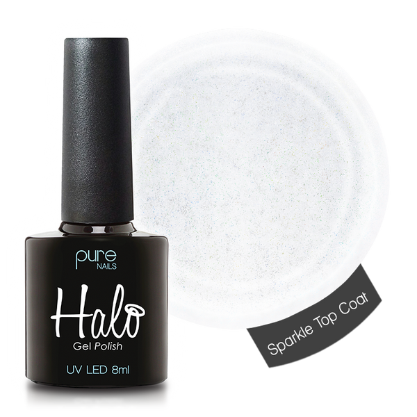 Halo Gel Polish Sparkle Top Coat 8ml (Non-Wipe)