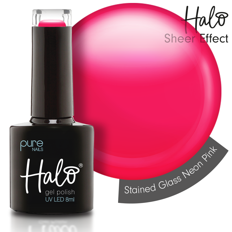 Gel Polish 8ml Stained Glass Neon Pink