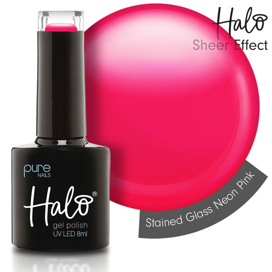 Gel Polish 8ml Stained Glass Neon Pink