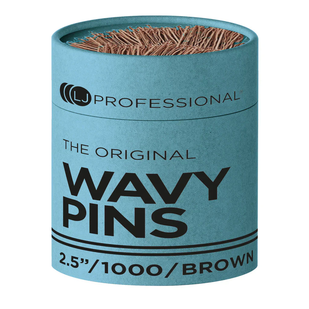 LJP 2.5" Fine Waved Hairpins Brown - 1000 Pack