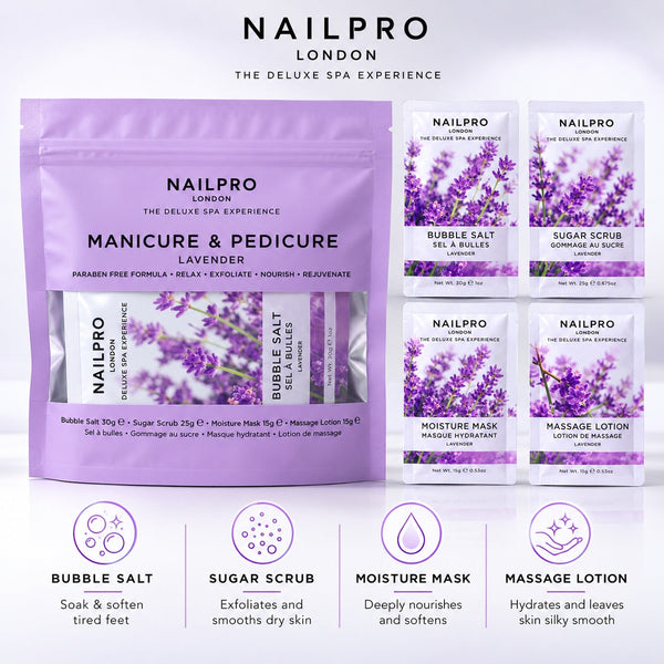 Nail Pro 4 Step Mani & Pedi Deluxe Spa Kit - Lavender