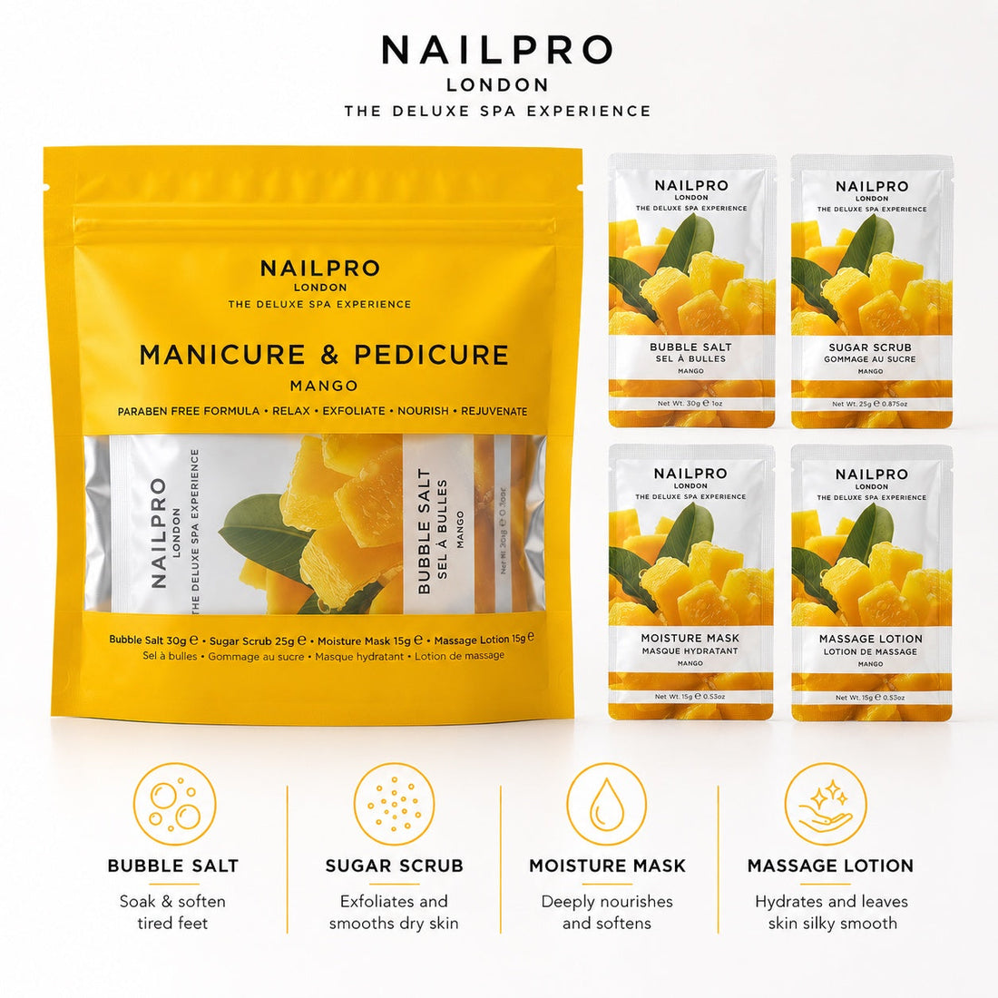 Nail Pro 4 Step Mani & Pedi Deluxe Spa Kit - Mango