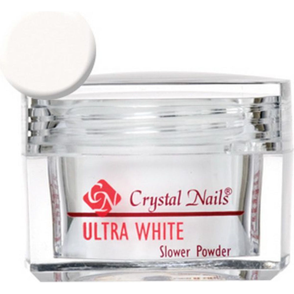 Crystal Nails Slower Ultra White Acrylic Powder 28g