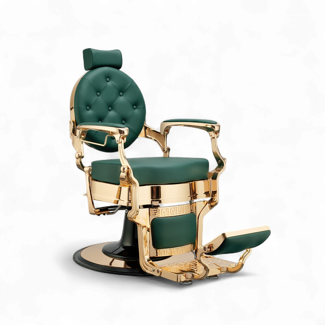 BUZZ Gold Green Barber Chair