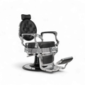 BUZZ Silver Black Barber Chair