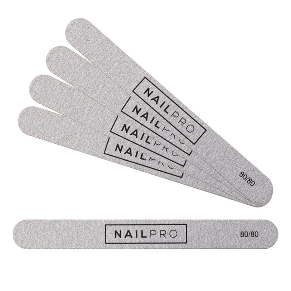 Nail Pro Regular Nail Files Zebra 80/80 Grit - 50Pcs