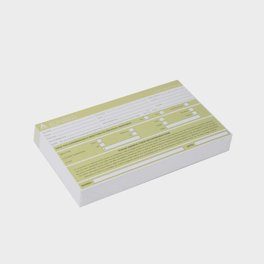 Record Cards Sunbed - 100pcs