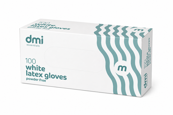 DMI White Latex Glove Powder Free (100pcs) - Medium