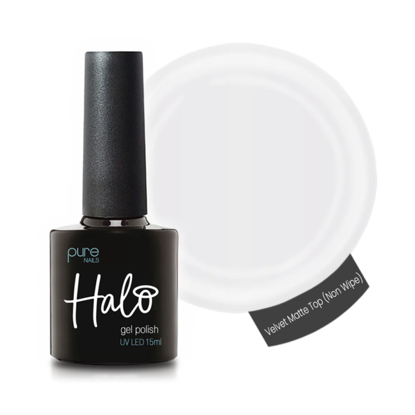 Halo Gel Polish Velvet Matte Top Coat 15ml (Non Wipe)